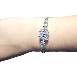 Chic Ice Square-Cut Dazzling Crystal Statement Bracelet